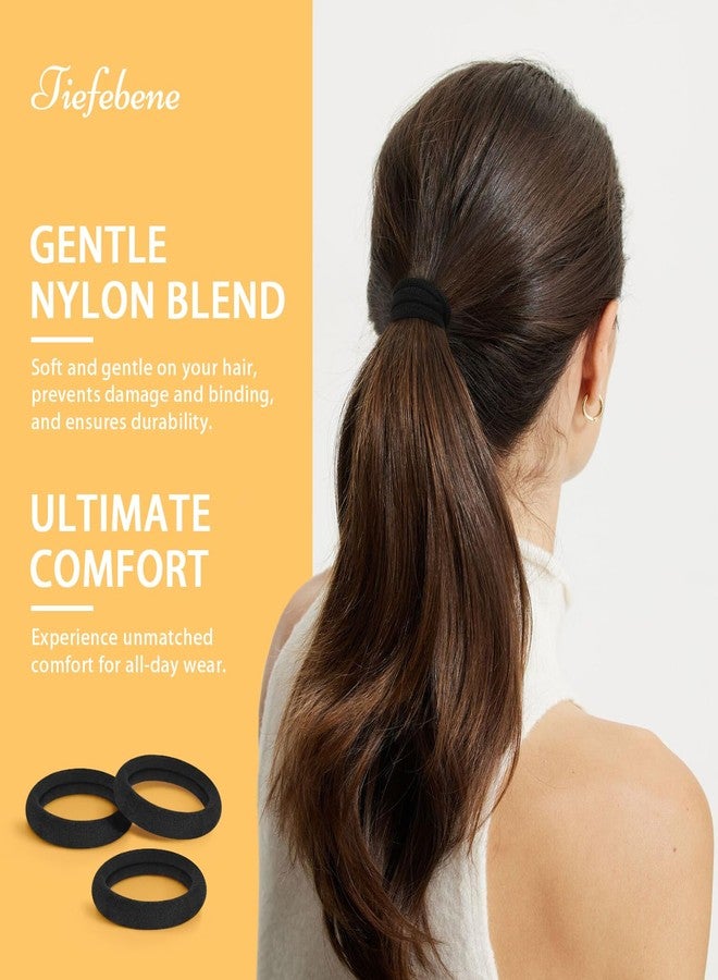 Tiefebene 150PCS Black Cotton Hair Bands - Seamless Ponytail Holders, No Damage Elastics for Thick Hair, Soft Hair Bands for Women - Christmas Gifts - Image 2